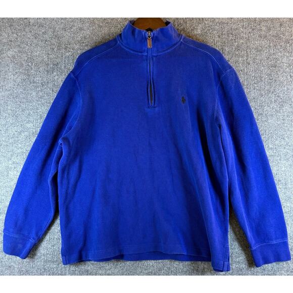 POLO BY RALPH LAUREN BLUE ESTATE RIB 1/4 ZIP PULLOVER Large - Picture 1 of 4